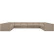 Meridian Furniture Rummi Beige Velvet Performance Fabric 10pc. Modular Sectional