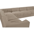 Meridian Furniture Rummi Beige Velvet Performance Fabric 10pc. Modular Sectional