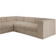 Meridian Furniture Rummi Beige Velvet Performance Fabric 10pc. Modular Sectional