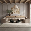 Meridian Furniture Rummi Beige Velvet Performance Fabric 11pc. Modular Sectional