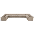 Meridian Furniture Rummi Beige Velvet Performance Fabric 11pc. Modular Sectional