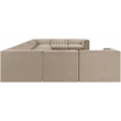Meridian Furniture Rummi Beige Velvet Performance Fabric 11pc. Modular Sectional