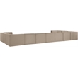 Meridian Furniture Rummi Beige Velvet Performance Fabric 11pc. Modular Sectional