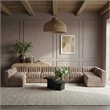 Meridian Furniture Rummi Taupe Velvet Performance Fabric 8pc. Modular Sectional