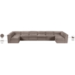 Meridian Furniture Rummi Taupe Velvet Performance Fabric 8pc. Modular Sectional