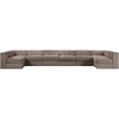 Meridian Furniture Rummi Taupe Velvet Performance Fabric 8pc. Modular Sectional