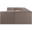 Meridian Furniture Rummi Taupe Velvet Performance Fabric 8pc. Modular Sectional