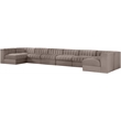 Meridian Furniture Rummi Taupe Velvet Performance Fabric 8pc. Modular Sectional