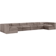 Meridian Furniture Rummi Taupe Velvet Performance Fabric 8pc. Modular Sectional