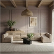 Meridian Furniture Rummi Beige Velvet Performance Fabric 8pc. Modular Sectional