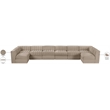 Meridian Furniture Rummi Beige Velvet Performance Fabric 8pc. Modular Sectional