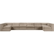 Meridian Furniture Rummi Beige Velvet Performance Fabric 8pc. Modular Sectional