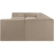Meridian Furniture Rummi Beige Velvet Performance Fabric 8pc. Modular Sectional