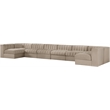 Meridian Furniture Rummi Beige Velvet Performance Fabric 8pc. Modular Sectional