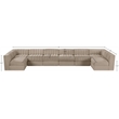 Meridian Furniture Rummi Beige Velvet Performance Fabric 8pc. Modular Sectional