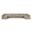 Meridian Furniture Rummi Beige Velvet Performance Fabric 8pc. Modular Sectional