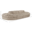 Meridian Furniture Rummi Beige Velvet Performance Fabric 8pc. Modular Sectional