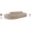 Meridian Furniture Rummi Beige Velvet Performance Fabric 8pc. Modular Sectional