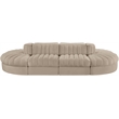 Meridian Furniture Rummi Beige Velvet Performance Fabric 8pc. Modular Sectional