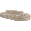 Meridian Furniture Rummi Beige Velvet Performance Fabric 8pc. Modular Sectional