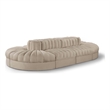 Meridian Furniture Rummi Beige Velvet Performance Fabric 8pc. Modular Sectional