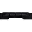 Meridian Furniture Rummi Black Velvet Performance Fabric 6pc. Modular Sectional