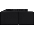 Meridian Furniture Rummi Black Velvet Performance Fabric 6pc. Modular Sectional
