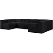 Meridian Furniture Rummi Black Velvet Performance Fabric 6pc. Modular Sectional