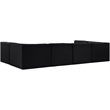 Meridian Furniture Rummi Black Velvet Performance Fabric 6pc. Modular Sectional