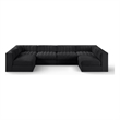 Meridian Furniture Rummi Black Velvet Performance Fabric 6pc. Modular Sectional