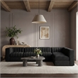 Meridian Furniture Rummi Black Velvet Performance Fabric 6pc. Modular Sectional