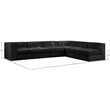 Meridian Furniture Rummi Black Velvet Performance Fabric 6pc. Modular Sectional