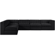 Meridian Furniture Rummi Black Velvet Performance Fabric 6pc. Modular Sectional