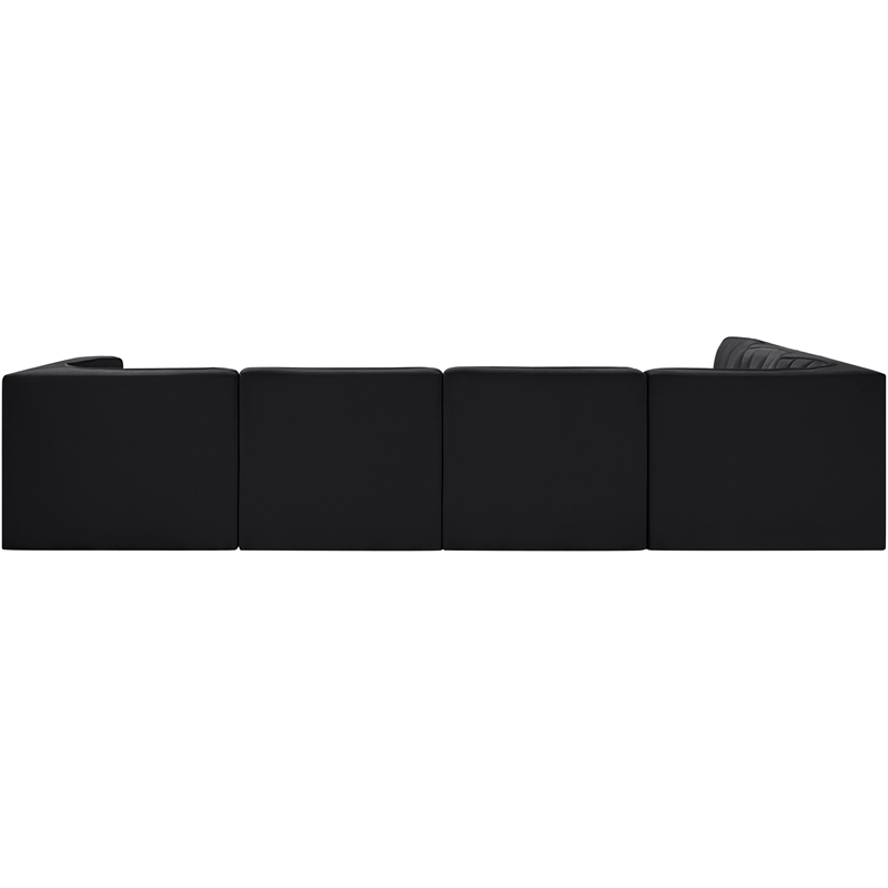 Meridian Furniture Rummi Black Velvet Performance Fabric 6pc. Modular Sectional