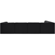 Meridian Furniture Rummi Black Velvet Performance Fabric 6pc. Modular Sectional