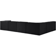 Meridian Furniture Rummi Black Velvet Performance Fabric 6pc. Modular Sectional