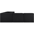 Meridian Furniture Rummi Black Velvet Performance Fabric 6pc. Modular Sectional