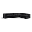Meridian Furniture Rummi Black Velvet Performance Fabric 6pc. Modular Sectional