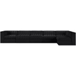 Meridian Furniture Rummi Black Velvet Performance Fabric 6pc. Modular Sectional