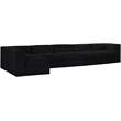 Meridian Furniture Rummi Black Velvet Performance Fabric 6pc. Modular Sectional