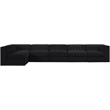 Meridian Furniture Rummi Black Velvet Performance Fabric 6pc. Modular Sectional
