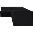 Meridian Furniture Rummi Black Velvet Performance Fabric 6pc. Modular Sectional