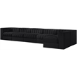 Meridian Furniture Rummi Black Velvet Performance Fabric 6pc. Modular Sectional