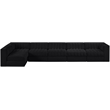 Meridian Furniture Rummi Black Velvet Performance Fabric 6pc. Modular Sectional