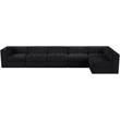 Meridian Furniture Rummi Black Velvet Performance Fabric 6pc. Modular Sectional
