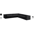 Meridian Furniture Rummi Black Velvet Performance Fabric 7pc. Modular Sectional