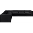 Meridian Furniture Rummi Black Velvet Performance Fabric 7pc. Modular Sectional