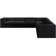 Meridian Furniture Rummi Black Velvet Performance Fabric 7pc. Modular Sectional