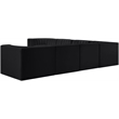 Meridian Furniture Rummi Black Velvet Performance Fabric 7pc. Modular Sectional