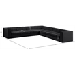 Meridian Furniture Rummi Black Velvet Performance Fabric 7pc. Modular Sectional
